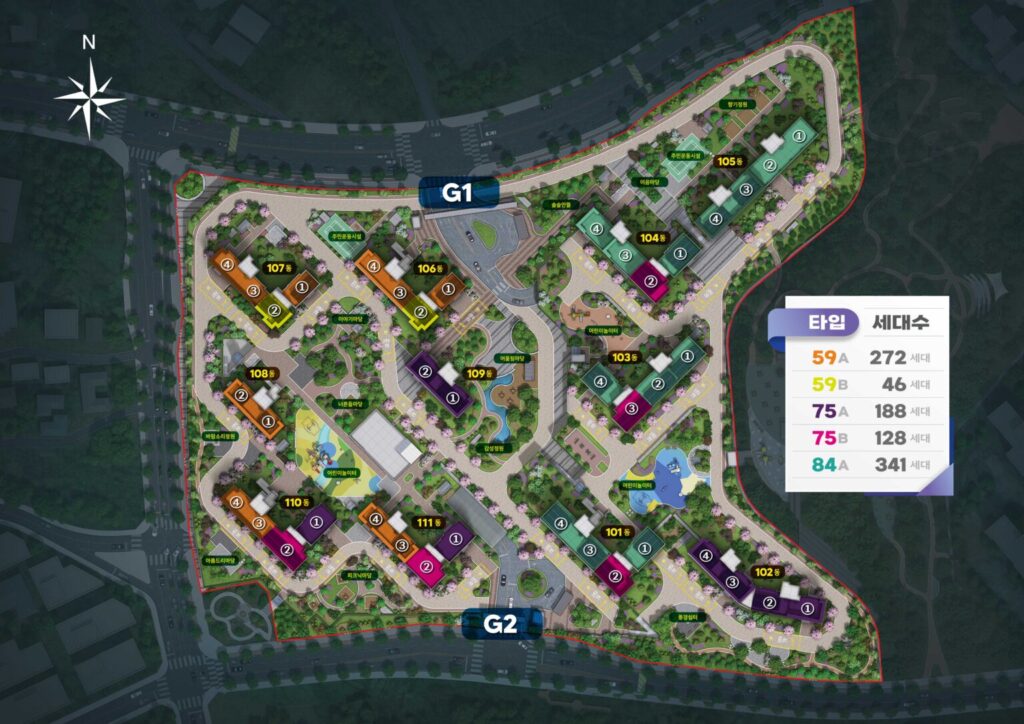 루미엘스타힐스야목역2차 단지배치도